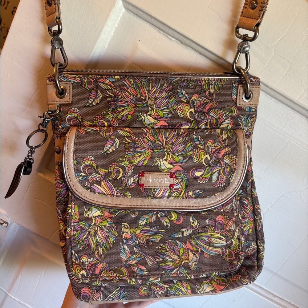 Sakroots Brown & Multicolor Canvas Crossbody Bag
